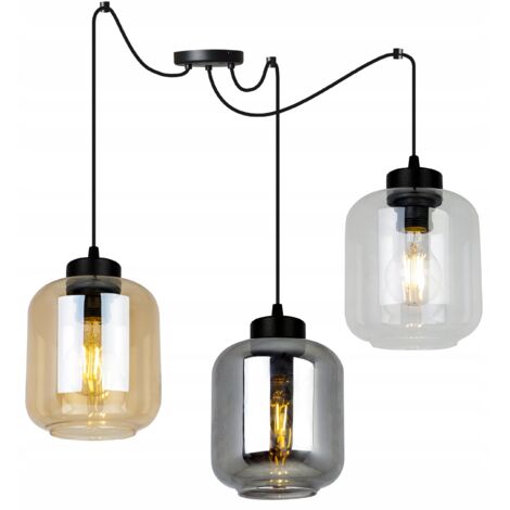 Suspension moderne et élégante avec abat-jour en verre (1/5)