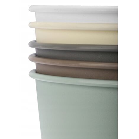 Pot d'azalée en plastique 13 cm crème mat (1/3)