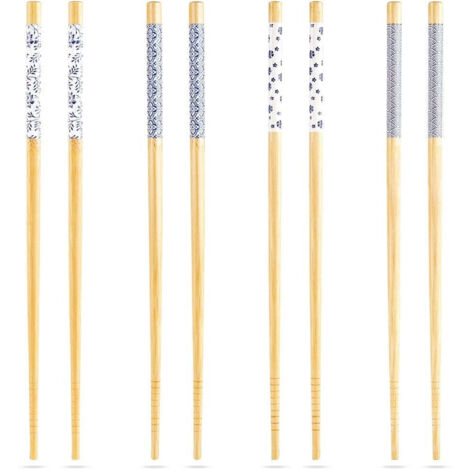Baguettes à sushi, baguettes en bambou, baguettes chinoises, lot de 8 (1/5)