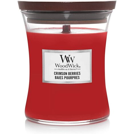 WoodWick Crimson Berries Bougie Parfumée Rouge Élégante (1/4)