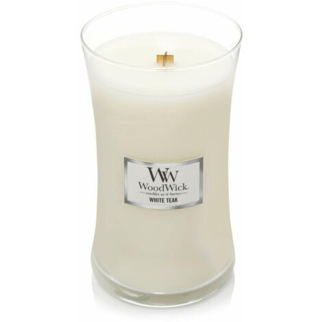 Bougie WoodWick grand format en teck blanc 609,5 g (1/2)