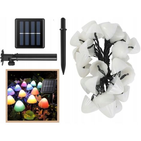 Lampe champignon à encastrer dans le sol avec panneau solaire, LED blanc chaud, 5 m (1/5)