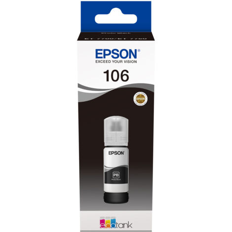 Bouteille de recharge d'encre Epson EcoTank 106 (C13T00R140), noir photo (1/3)