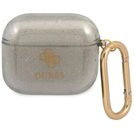 Coque Guess GUA3UCG4GK pour AirPods 3, collection noir à paillettes (1/3)