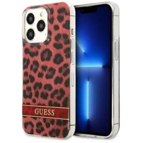 Coque rigide Guess GUHCP13LHSLEOR pour iPhone 13 Pro / 13 6.1 rouge/rouge, motif léopard (1/5)