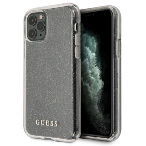 Coque rigide argentée à paillettes Guess GUHCN65PCGLSI pour iPhone 11 Pro Max (1/4)