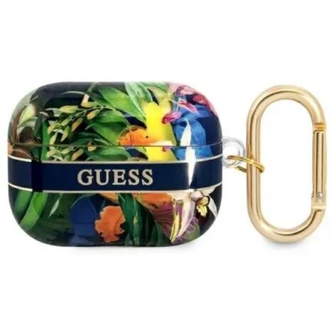 Guess guaphhflb Coque AirPods Pro bleue/bleue Collection de bracelets à fleurs (1/5)