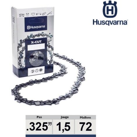 Husqvarna – Chaîne tronçonneuse 45 cm 72 maillons – Jauge 058 pour bois dur – Coupe nette sans éclat – 585639572