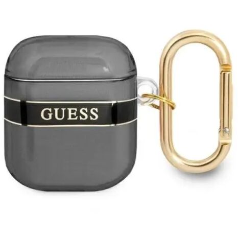 Guess GUA2HHTSK Coque AirPods 1/2 Noir/Noir Collection de sangles (1/5)