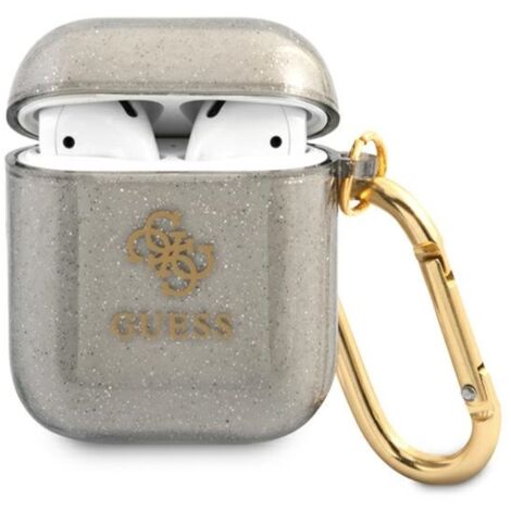 Coque Guess GUA2UCG4GK pour AirPods 1/2, collection noir à paillettes (1/4)