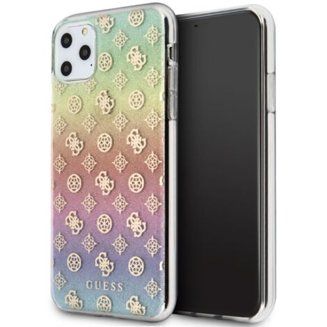 Coque rigide multicolore Guess GUHCN65PEOML pour iPhone 11 Pro Max, motif pivoine irisée 4G (1/4)