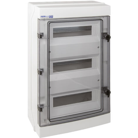 Coffret électrique en saillie étanche 36 modules (3 x 12) IP65 NEO Elektroplast (1/3)