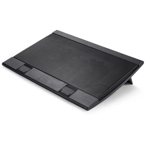 Refroidisseur pour ordinateur portable Deepcool Wind Pal FS : fin, portable et performant, avec deux ventilateurs de 140 mm, deux hubs USB et compatible jusqu’à 17 pouces. Dimensions : 382 x 262 x 46 (1/5)