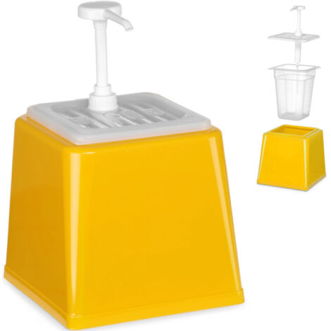 Distributeur de sauce moutarde à pompe 2,5 l jaune - Hendi 203538 (1/4)