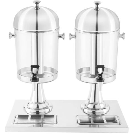 Royal Catering – Fontaine à boisson 14L – 2 récipients 7L en acier inoxydable – Système de refroidissement avec glaçons – Bac collecteur amovible (1/5)