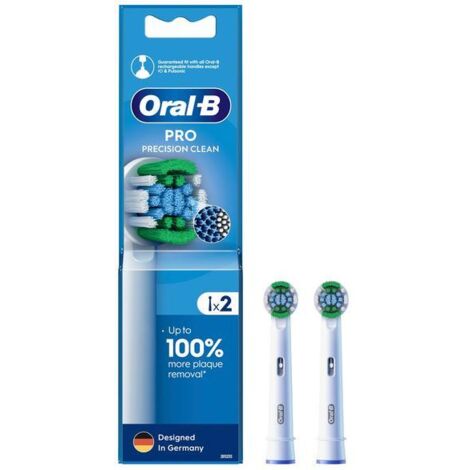 Oral-B Kit de brosses à dents Precision Clean EB20RX-2 Têtes de brosse Pour adultes 2 têtes de brosse incluses Blanc (1/2)