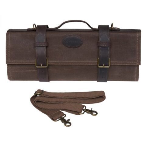 Étui en cuir professionnel Kohersen pour couteaux de chef, avec bandoulière. (1/5)