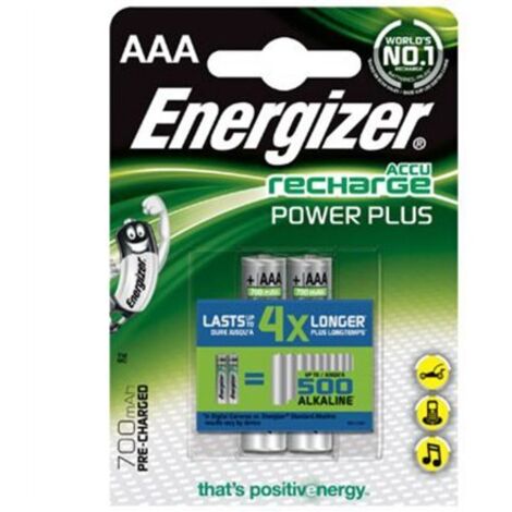 Pile rechargeable LR3 (AAA) NiMH Energizer Power Plus HR03 E300626500 700 mAh 1.2 V 2 pc(s) W209361 (1/10)