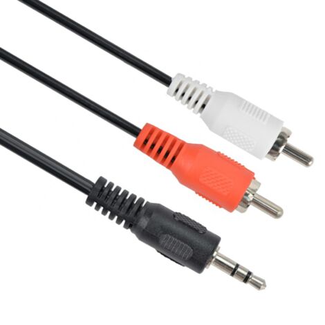 Gembird 2,5 m, 3,5 mm/2xRCA, M/M câble audio Noir, Rouge, Blanc (1/5)