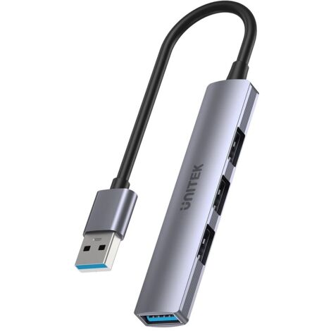 Hub USB Unitek H1208A : 1 port USB-A 5 Gbps, 3 ports USB-A 2.0, boîtier en aluminium (1/3)