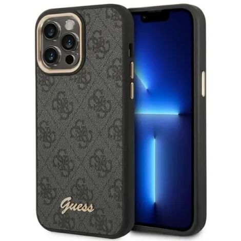 Coque rigide noire Guess GUHCP14XHG4SHK pour iPhone 14 Pro Max 6,7 pouces avec logo or vintage 4G (1/5)