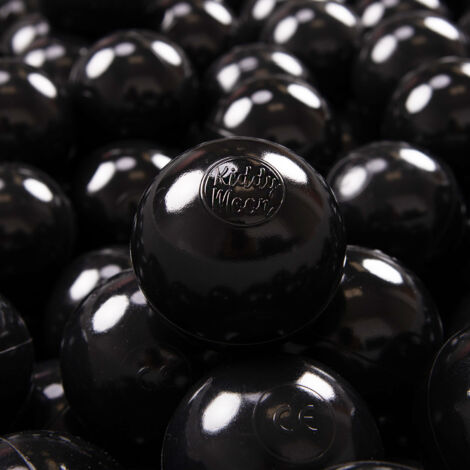 Lot de 300 balles en plastique noires KiddyMoon de 7 cm (1/5)