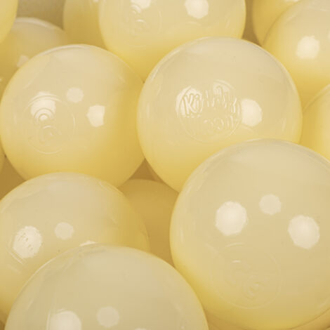 KiddyMoon 200 Balles/7Cm Balles Colorées Plastique Pour Piscine Enfant Bébé Fabriqué En EU, Jaune Pastel (1/4)