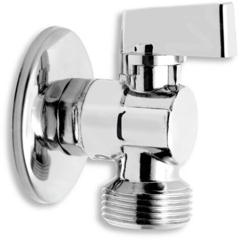 Vanne à bille coudée avec poignée en aluminium, rosace et clapet anti-retour 1-2" x 3-4". (1/2)