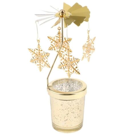Bougeoir rotatif, pot de fleurs décoratif de Noël, ornement étoile dorée AG712 (1/4)