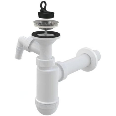 Alcadrain Siphons - Siphon de lavabo avec raccord, diamètre 40 mm, grille en acier inoxydable DN63 A41P (1/2)
