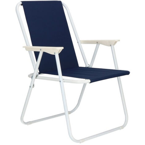 Chaise pliante de plage et de jardin en couleur bleu marine. (1/5)