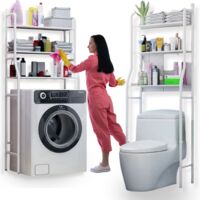 Étagère au-dessus des toilettes, lave-linge, support de toilette, meuble de salle de bain en métal
