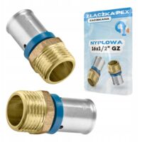 Raccord à sertir mâle PEX 16x1/2, laiton massif