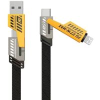 Câble AWEI 4-en-1 USB-C/Lightning/USB-A 1 m Charge rapide Noir