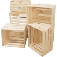 Coffret en bois naturel 50x40x30 – Caisse de rangement pour jouets et fruits – Bois brut sec, dimensions optimales pour casier à colis