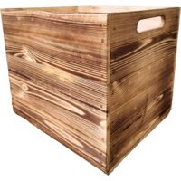Boîte de rangement en bois KALLAX 33x33x37 cm – Bois de pin raboté – Poignée latérale pour transport pratique