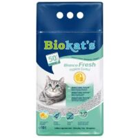 Biokats Bianco Litière agglomérante absorbante blanche pour chats 10L - Fraîche 10L
