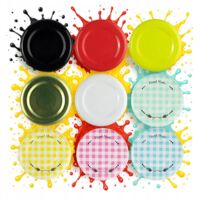100 couvercles à visser Fi 43 pour bocaux et bouteilles, bouchons colorés