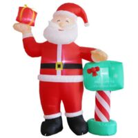 Père Noël gonflable avec boîte aux lettres StarryLights 210 cm - une décoration de Noël unique pour le jardin et la maison