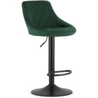 Tabouret KAST - velours vert / piètement noir