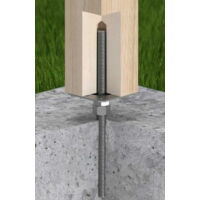 Embase de poteau M20 100x330x3mm galvanisée – Base à visser réglable pour béton – Montage stable et durable – Accessoire pour poteau