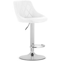 Tabouret KAST - revêtement en similicuir blanc/piètement chromé