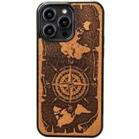 Coque en bois Bewood pour iPhone 15 Pro Max WIND ROSE MERBAU