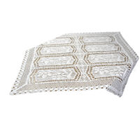 Napperon carré en dentelle blanche 85x85 cm, crochet blanc, carré bohème
