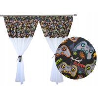 Rideau pour chambre d'adolescent gamer, motif GAAMING, PADY, 300x160