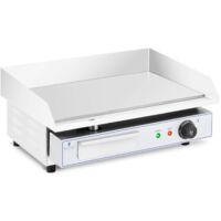 Royal Catering – Plancha électrique 3000 W – Surface de cuisson lisse 550 x 400 mm – Thermostat réglable 50-300 °C – Acier inoxydable