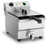 Royal Catering – Friteuse professionnelle 13 l – Puissance 3200 W – Température 60-200 °C – Robinet de vidange – Acier inoxydable