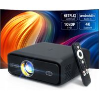Mini-projecteur Zenwire E510H Full HD 4K Rzutnik Android TV 11 pouces WiFi 2,4/5 GHz 500 ANSI 15 000 lumens Autofocus Correction automatique du trapèze