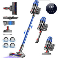 Aspiradora sin cable azul – 65000 Pa – 70 min de autonomía – 3 velocidades – pantalla táctil – diseño autoportante – depósito de 1,8 L – apta para pelos de mascotas – escoba eléctrica moderna