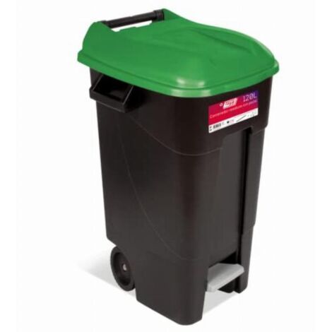 Tayg 423031 Bidone della spazzatura con pedale Eco, 120 L, Coperchio Verde